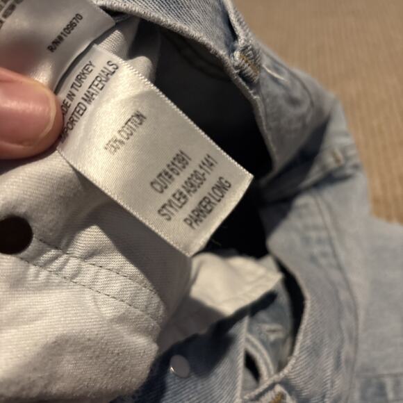 Agolde Parker Long Distressed Denim Light Wash Jean Shorts High Rise Women’s 26 - Picture 6 of 9